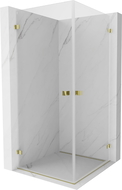 Mexen Lunar-B Duo cabine de douche pivotante 80 x 80 cm, transparente, or - 832-080L-080P-50-00