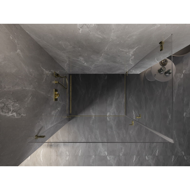 Mexen Lunar-B Duo kabina za tuširanje s dvostrukim vratima 95 x 80 cm, prozirna, zlatna - 832-095L-080P-50-00