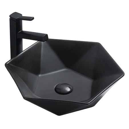Mexen Mery countertop washbasin 48 x 41 cm, black matte - 21984885