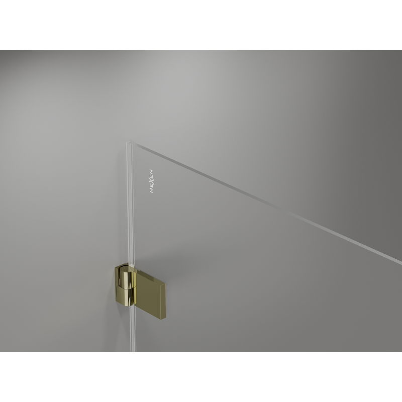 Mexen Lunar-B Duo cabina doccia a battente 90 x 90 cm, trasparente, oro - 832-090L-090P-50-00