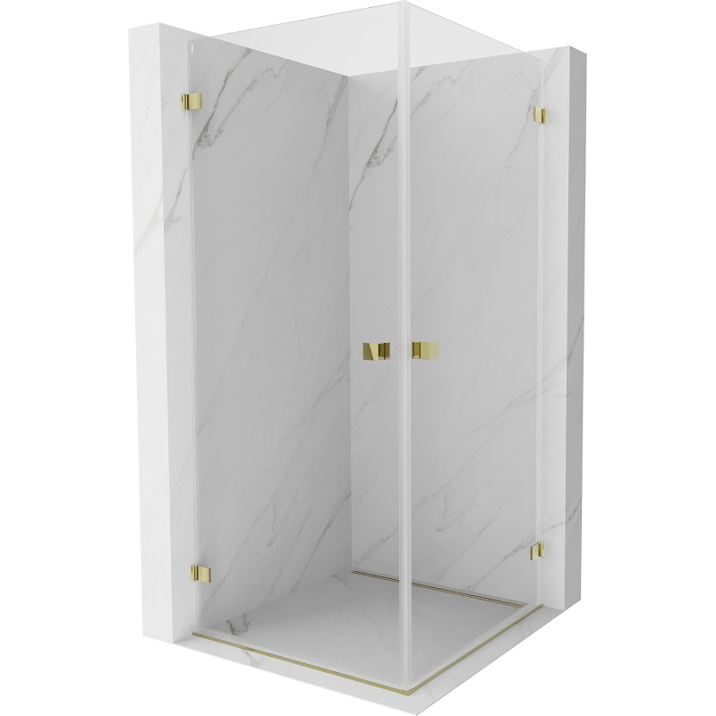 Mexen Lunar-B Duo pöörduksega dušinurk 95 x 95 cm, läbipaistev, kuldne - 832-095L-095P-50-00