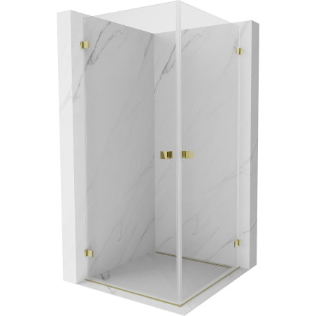 Mexen Lunar-B Duo pöörduksega dušinurk 95 x 95 cm, läbipaistev, kuldne - 832-095L-095P-50-00
