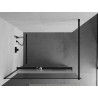 Mexen Kioto+ Mampara de ducha con estante Walk-in 70 x 200 cm, transparente/escarchado, negro - 800-070-121-70-35