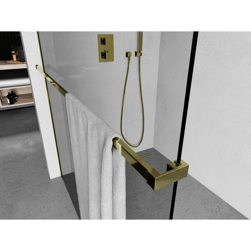 Mexen rail for towels for shower wall, gold - 800-06-50