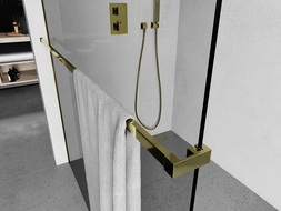 Mexen towel rail for shower wall, gold - 800-06-50