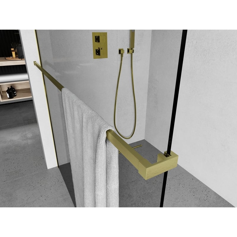 Mexen Handtuchhalter für Duschwand, gebürstetes Gold - 800-06-55