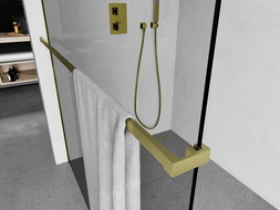 Mexen towel rail for shower wall, brushed gold - 800-06-55