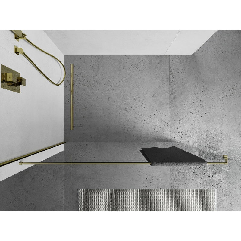 Mexen rail for towels on shower wall, brushed gold - 800-06-55