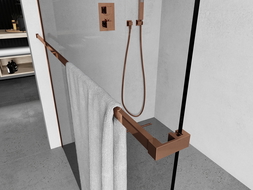 Mexen towel rail for shower wall, rose gold - 800-06-60
