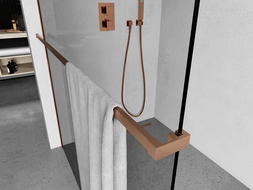 Mexen barre pour serviettes pour paroi de douche, cuivre brossé - 800-06-65