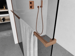Mexen towel rail for shower wall, brushed copper - 800-06-65