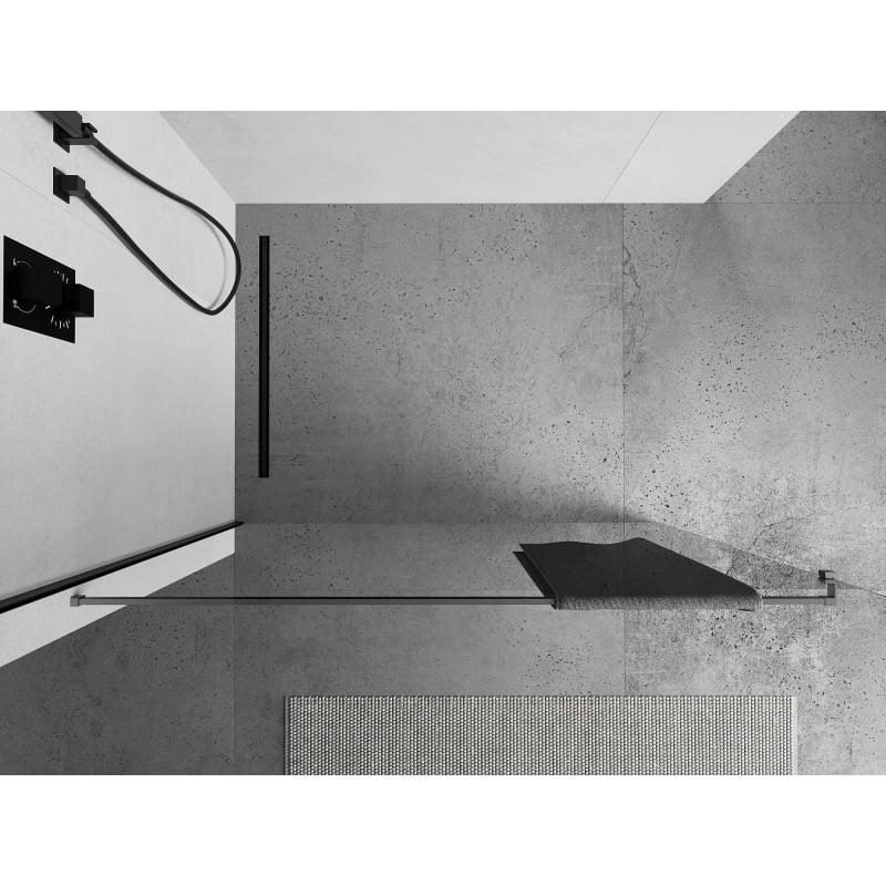 Mexen Uni-R Ράγα πετσετών για διαχωριστικό ντους, gun gray βουρτσισμένο - 800-06-66
