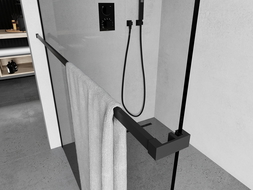 Mexen barre pour serviettes pour paroi de douche, noir - 800-06-70