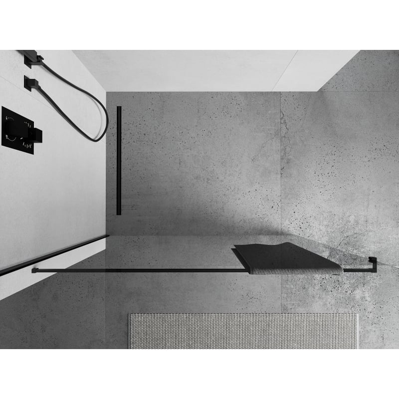 Mexen barre pour serviettes pour paroi de douche, noir - 800-06-70