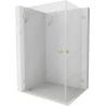 Mexen Lunar-B Duo pivot shower cabin 85 x 70 cm, transparent, brushed gold - 832-085L-070P-55-00