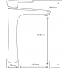 Mexen Axel robinet de lavabo haut, chrome - 73810-00