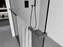 Mexen handdoekreling voor douchewand, gunmetal - 800-06-95