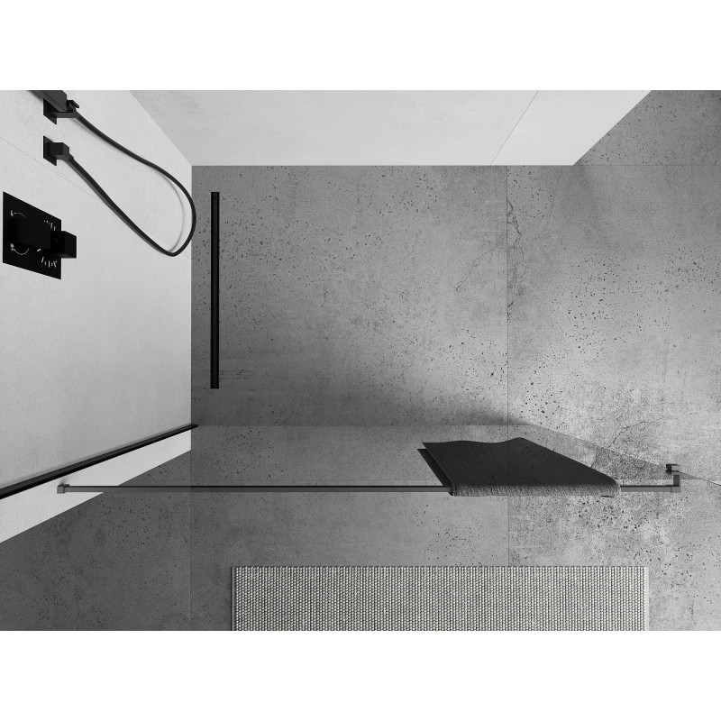 Mexen Uni-R Barra para toallas para mampara de ducha, gun metal - 800-06-95