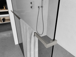 Mexen barre pour serviettes pour paroi de douche, nickel brossé - 800-06-97