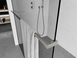 Mexen handdoekenhouder voor douchewand, geborsteld nikkel - 800-06-97