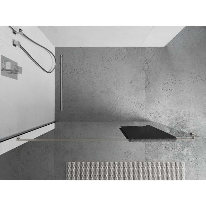 Mexen towel rail for shower wall, brushed nickel - 800-06-97