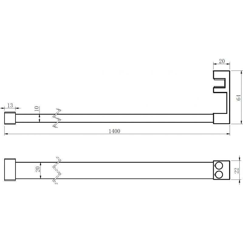Mexen reling para toallas para mampara de ducha, cromo - 800-06-01