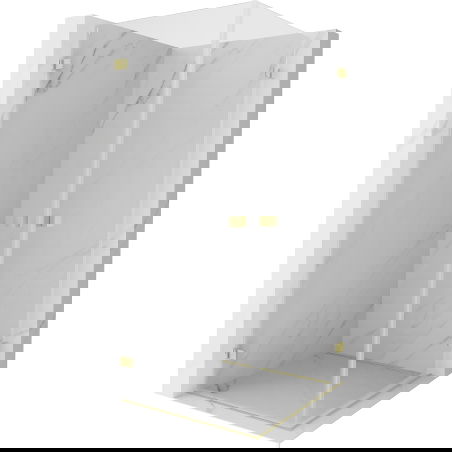 Mexen Lunar-B Duo veram dušas kabīne 75 x 75 cm, caurspīdīga, matēti zeltīta - 832-075L-075P-55-00