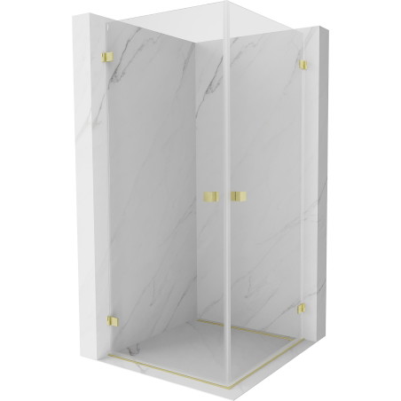 Mexen Lunar-B Duo pivot dušikabiin 80 x 80 cm, läbipaistev, harjatud kuldne - 832-080L-080P-55-00