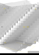 Mexen Lunar-B Duo kääntyvä suihkukaappi 90 x 80 cm, läpinäkyvä, harjattu kulta - 832-090L-080P-55-00