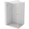 Mexen Lunar-B Duo sklopiva tuš kabina 100 x 80 cm, prozirna, četkano zlatna - 832-100L-080P-55-00