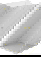 Mexen Lunar-B Duo scharnierende douchecabine 100 x 80 cm, transparant, geborsteld goud - 832-100L-080P-55-00