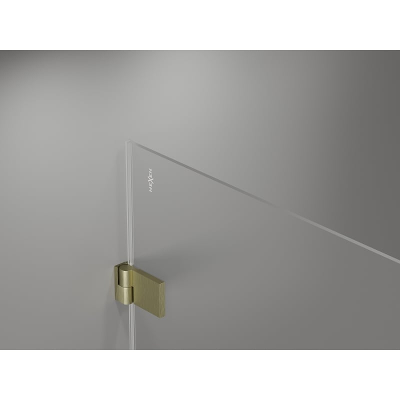 Mexen Lunar-B Duo hinged dušinurk 100 x 85 cm, läbipaistev, harjatud kuldne - 832-100L-085P-55-00