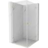 Mexen Lunar-B Duo Hinged Shower Enclosure 90 x 90 cm, Transparent, Brushed Gold - 832-090L-090P-55-00