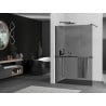 Mexen Kioto+ parete doccia con mensola Walk-in 70 x 200 cm, grafite, nera - 800-070-121-70-40