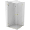 Mexen Lunar-B Duo hinged dušikabiin 95 x 95 cm, läbipaistev, harjatud kuld - 832-095L-095P-55-00