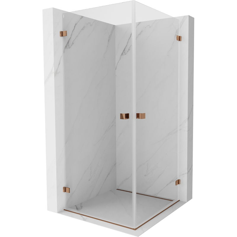 Mexen Lunar-B Duo Duschkabine klappbar 85 x 85 cm, transparent, Roségold - 832-085L-085P-60-00