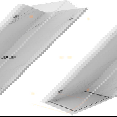 Mexen Lunar-B Duo taittuva suihkukoppi 95 x 95 cm, läpinäkyvä, ruusukulta - 832-095L-095P-60-00