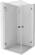Mexen Lunar-B Duo kabina prysznicowa uchylna 95 x 95 cm, transparent, różowe złoto - 832-095L-095P-60-00