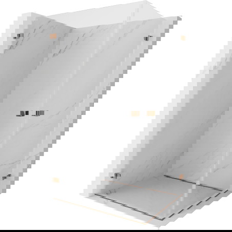 Mexen Lunar-B Duo pregibna tuš kabina 100 x 95 cm, prozorna, rožnato zlato - 832-100L-095P-60-00