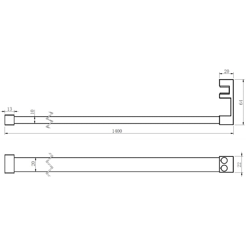 Mexen Handtuchhalter für Duschwand, gebürsteter Nickel - 800-06-97