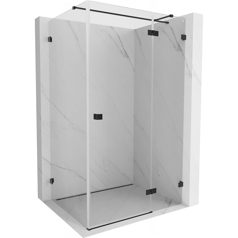Mexen Lunar T Duschkabine schwenkbar rechts 120 x 80 cm, transparent, schwarz - 834T-120-080-70-00-P