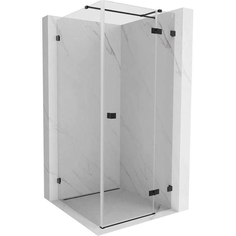 Mexen Lunar T Duschkabine klappbar rechts 110 x 110 cm, transparent, schwarz - 834T-110-110-70-00-P