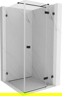 Mexen Lunar T cabine de douche pivotante droite 110 x 110 cm, transparent, noire - 834T-110-110-70-00-P