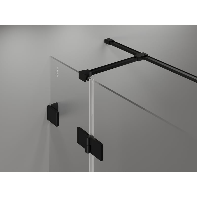 Mexen Lunar T desna klizna tuš kabina 125 x 120 cm, prozirna, crna - 834T-125-120-70-00-P