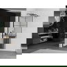 Mexen Kioto+ douchewand met plank Walk-in 70 x 200 cm, zwart raster, zwart - 800-070-121-70-77