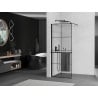 Mexen Kioto+ paroi de douche avec étagère Walk-in 90 x 200 cm, grille noire, noir - 800-090-121-70-77