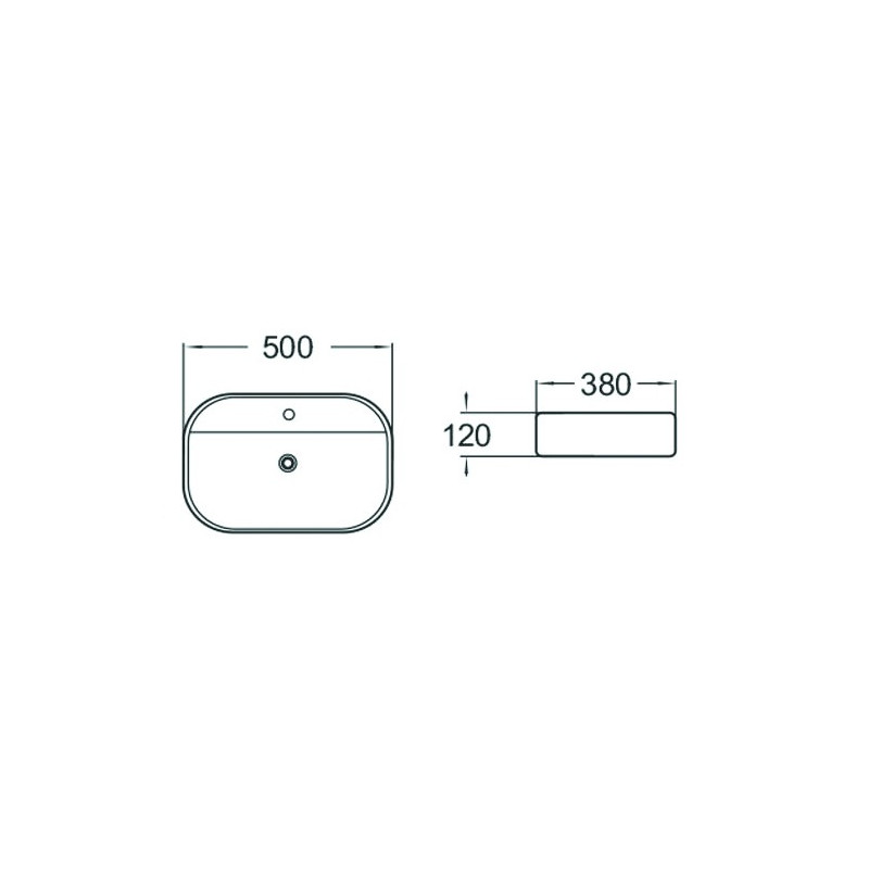 Mexen Iris opbouwwastafel 50 x 38 cm, wit - 21995000