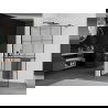 Mexen Kioto+ douchewand met plank Walk-in 120 x 200 cm, zwart rooster, zwart - 800-120-121-70-77