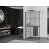 Mexen Kioto+ Duschwand mit Regal Walk-in 120 x 200 cm, schwarzes Gitter, schwarz - 800-120-121-70-77