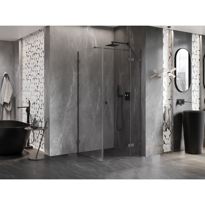 Mexen Lunar T desna kutna tuš kabina 120 x 120 cm, prozirna, gun metal - 834T-120-120-95-00-P